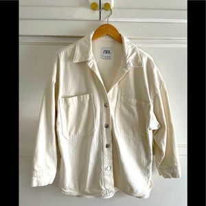 Zara White Denim Shacket
